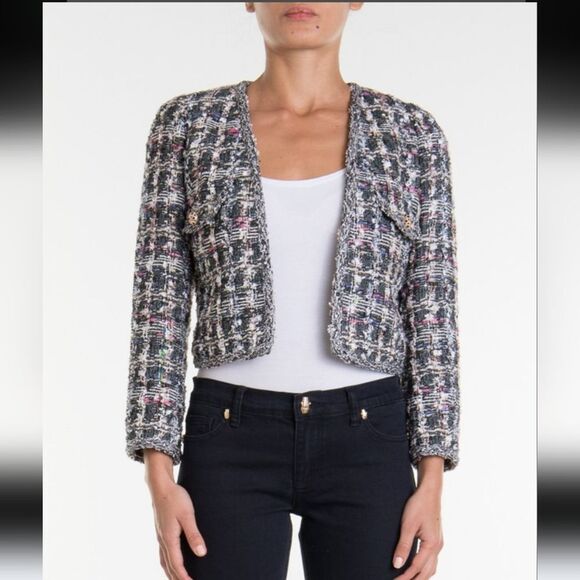 Edward Achour Paris Cropped Tweed Jacket - Picture 1 of 16